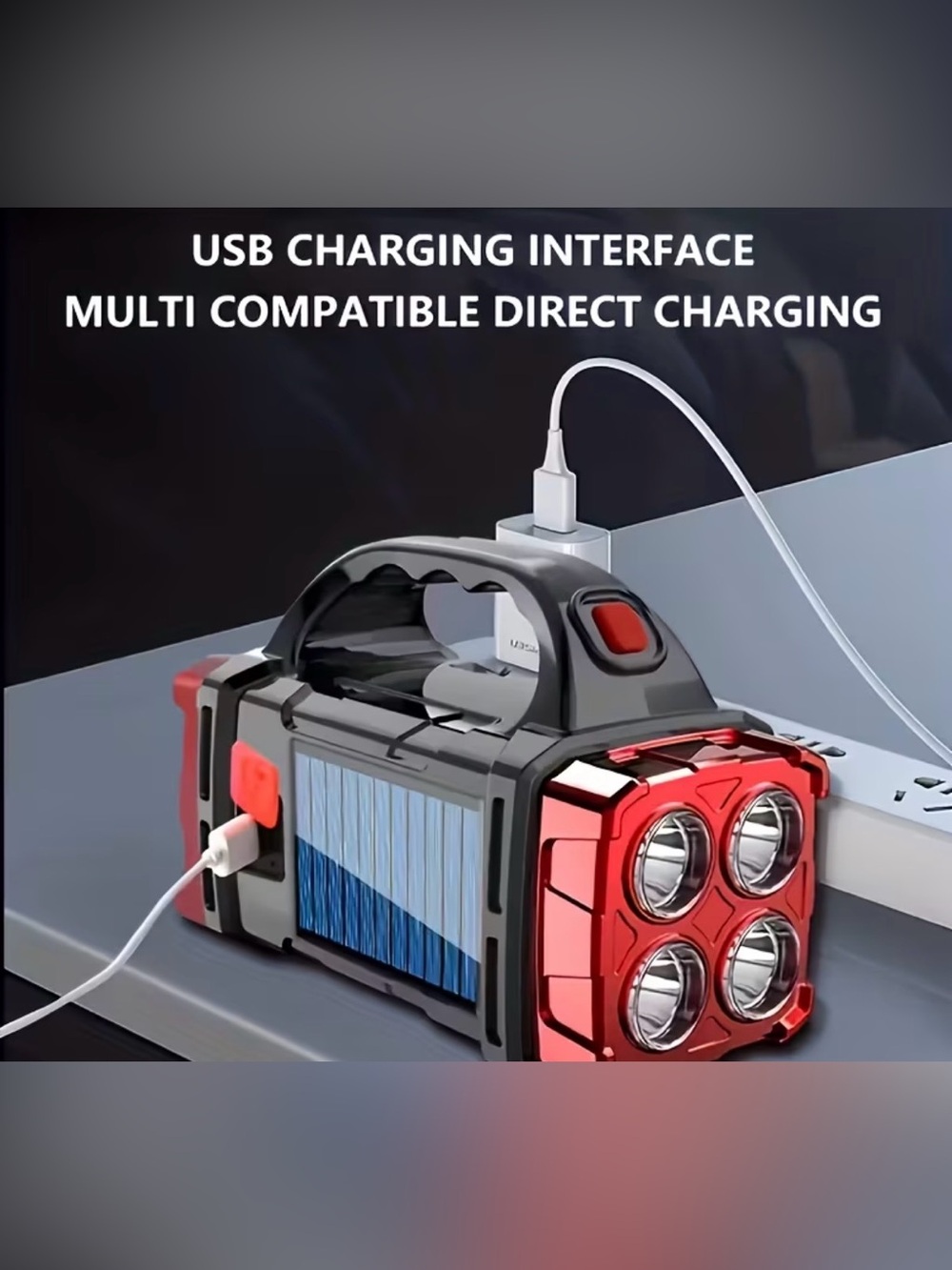 Solar Power Portable Rechargeable LED Spotlight Lantern
